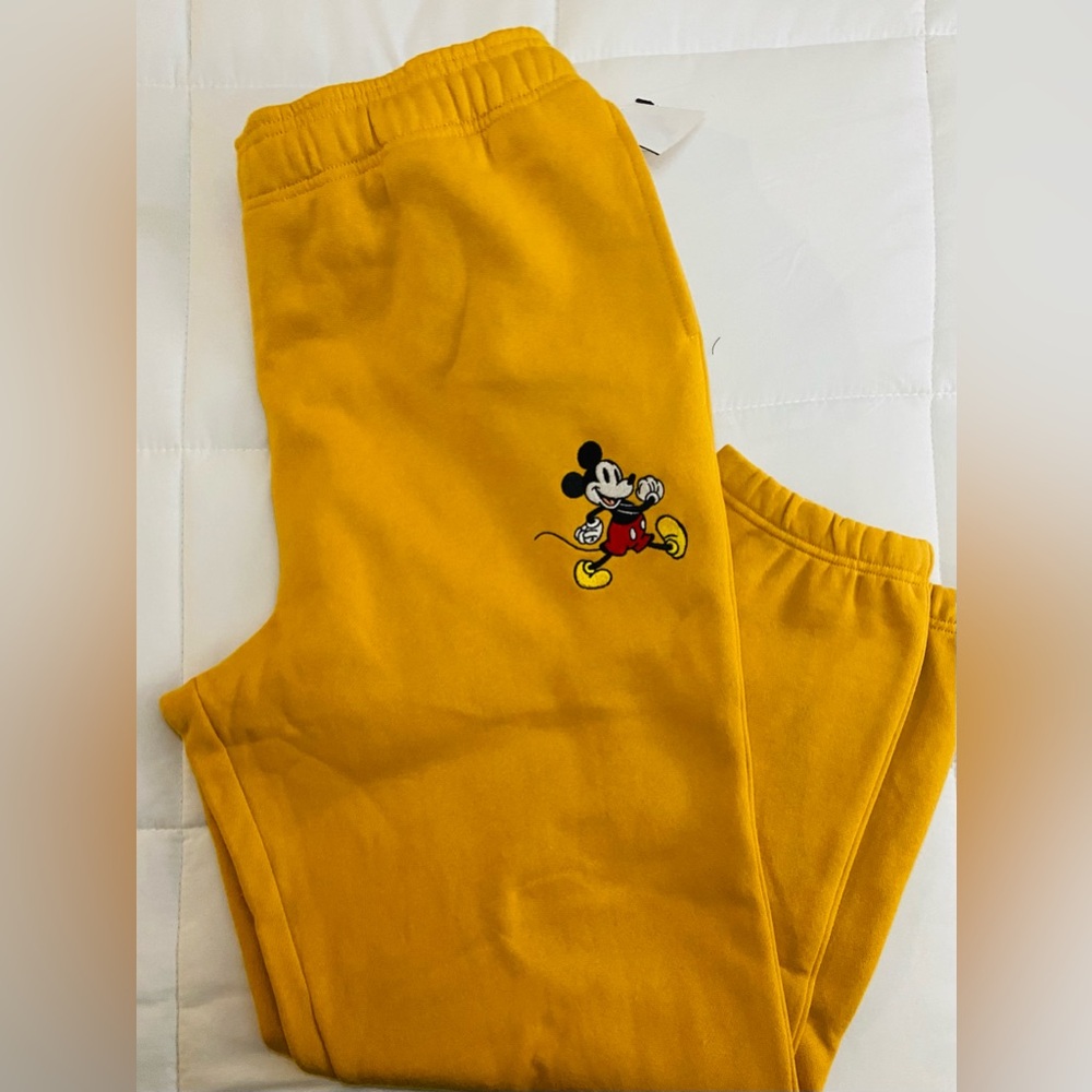 Disney Parks Yellow Gold Mickey Mouse Sweatpants Drawstring Jogger Size 3X NWT